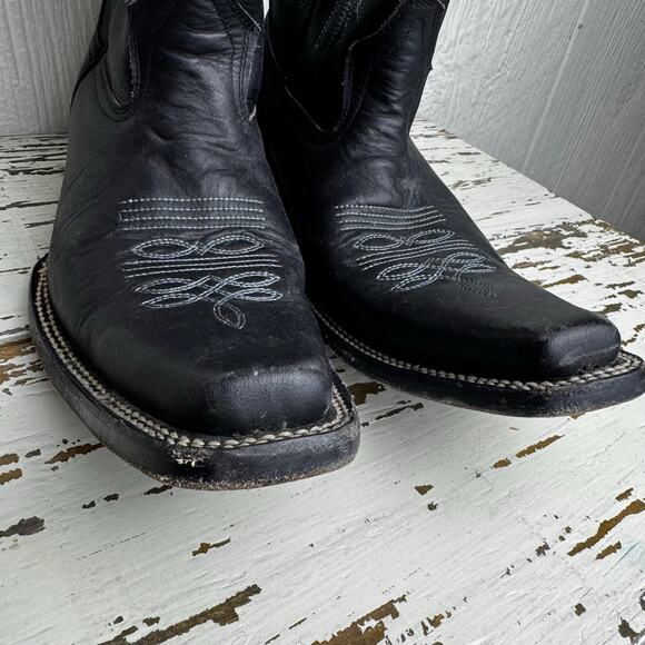 Dos Amigos Western Wear Black Pointed Toe Men's Boots Size 9 Mexico Leather - Picture 5 of 11